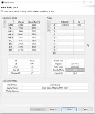 첫 핸드의 PKO 모드와 Multi Table ICM 설정
