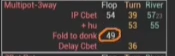 멀티웨이 표의 Fold to donk 항목을 비교하는 화면.