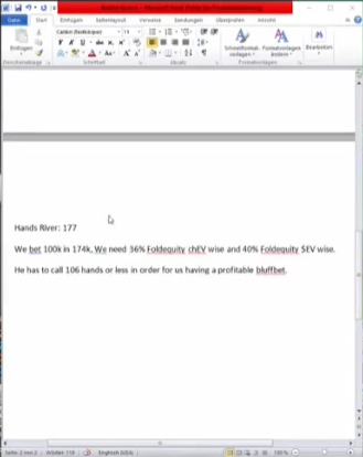177콤보 가정과 필요한 콜·폴드 수를 원본 문서에 적어 비교.