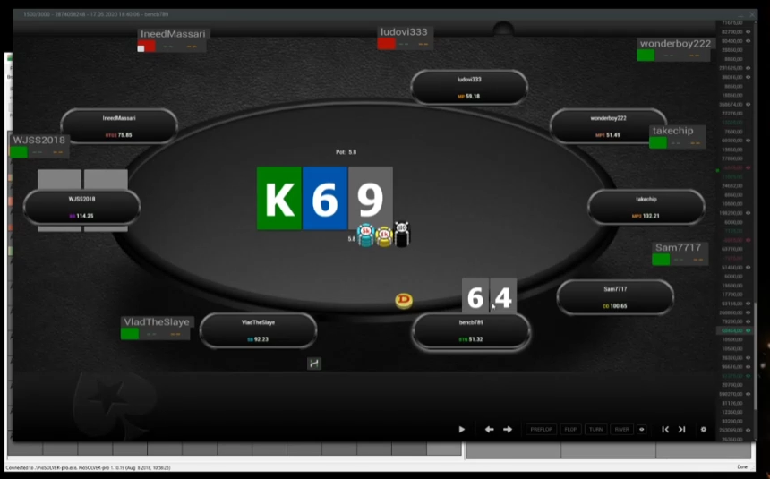 64s의 K-6-9 플랍에서 체크를 선택한 화면
