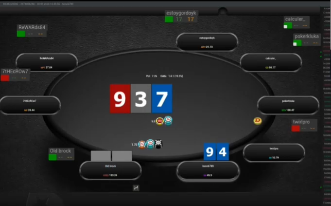94s로 9-3-7 플랍 벳을 맞은 상황
