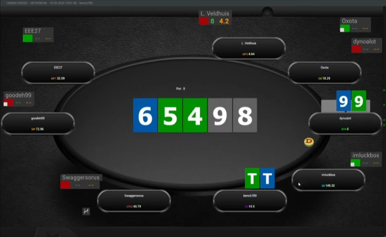 TT와 상대 99가 공개된 최종 보드