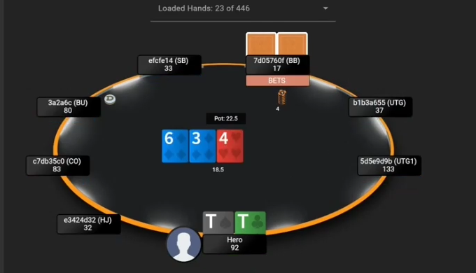 TT의 6·3·4 플랍과 BB BETS