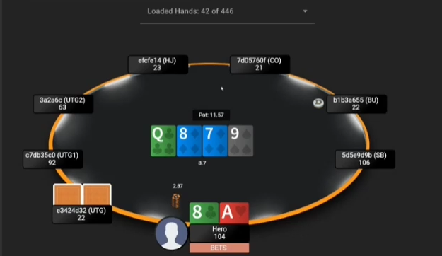 A8o의 9 턴과 Hero BETS