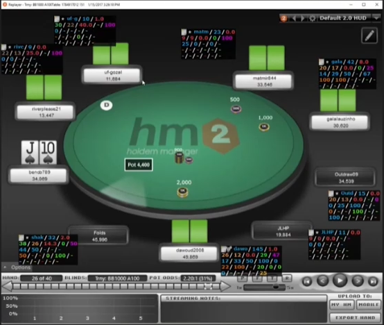 HJ J♠T♠ 뒤에 CO 약13BB·BTN 약12BB. 콜 뒤 잼 위험이 작은3벳의 추가 근거다.